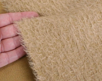 Mohair Teddy Bären Stoff Helmbold Peanut Butter 12 mm Sparse für die traditionelle Bärenherstellung & vintage Bären-Reparaturen 1/4 m, 1/8 m und 1/16 m