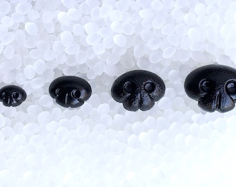 Toy Safety Noses Dog Teddy Bear 8mm, 12mm, 15mm, 18mm, 20mm & 30mm Black EN71-3 REACH cert plastic backs Nose in packs of 1, 5, 10, 20 - 40