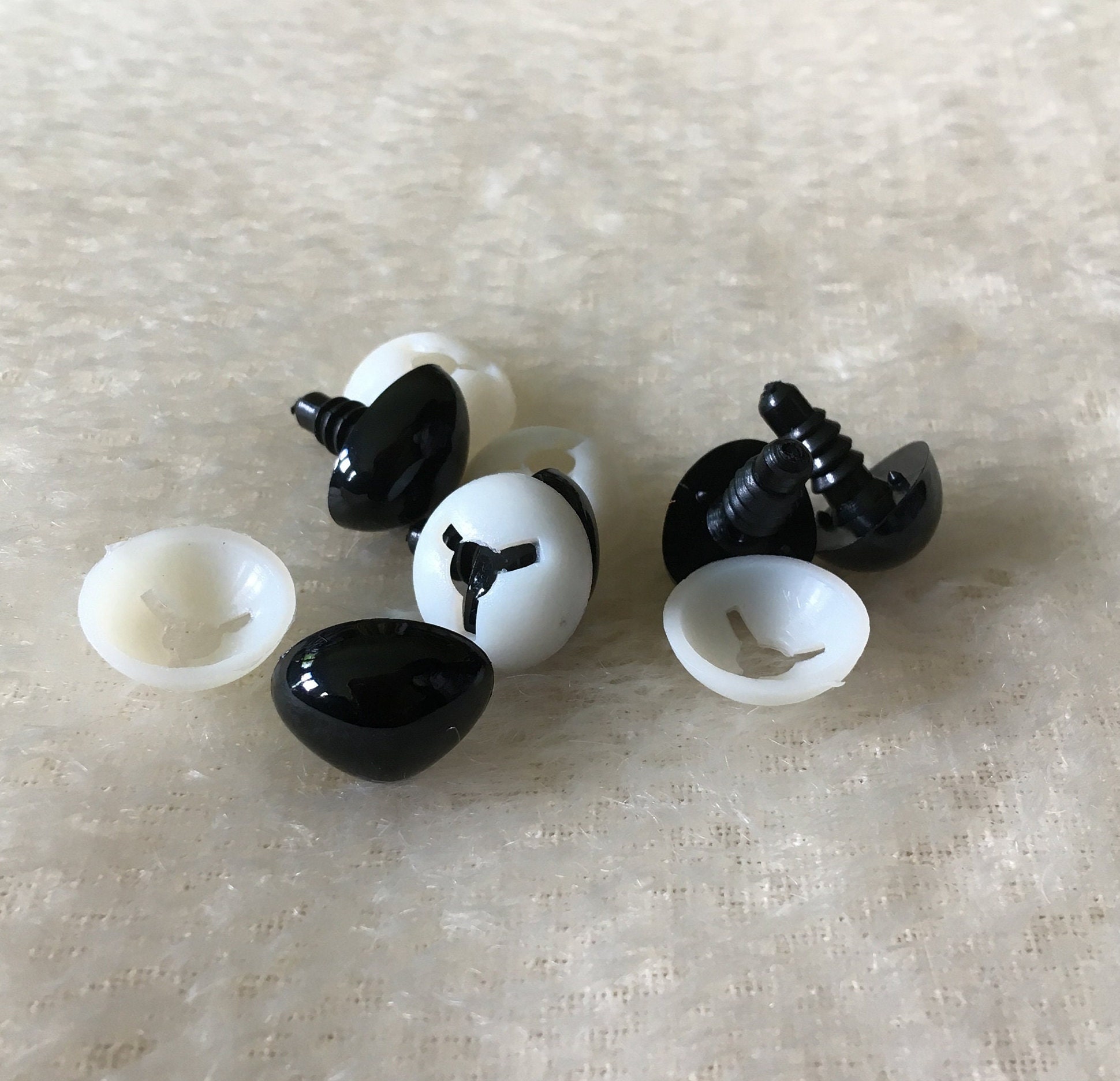 9mm or 10mm Solid Black Safety Eyes With Plastic Backs for Teddy  Bear/animal Soft Toy Making 