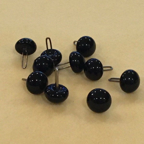 Yeux en verre noir brillant, paires de qualité supérieure, boucle droite - 2 mm 4 mm 6 mm 8 mm... 14 mm Ours en peluche artiste, poupées d'art, feutrage à l'aiguille