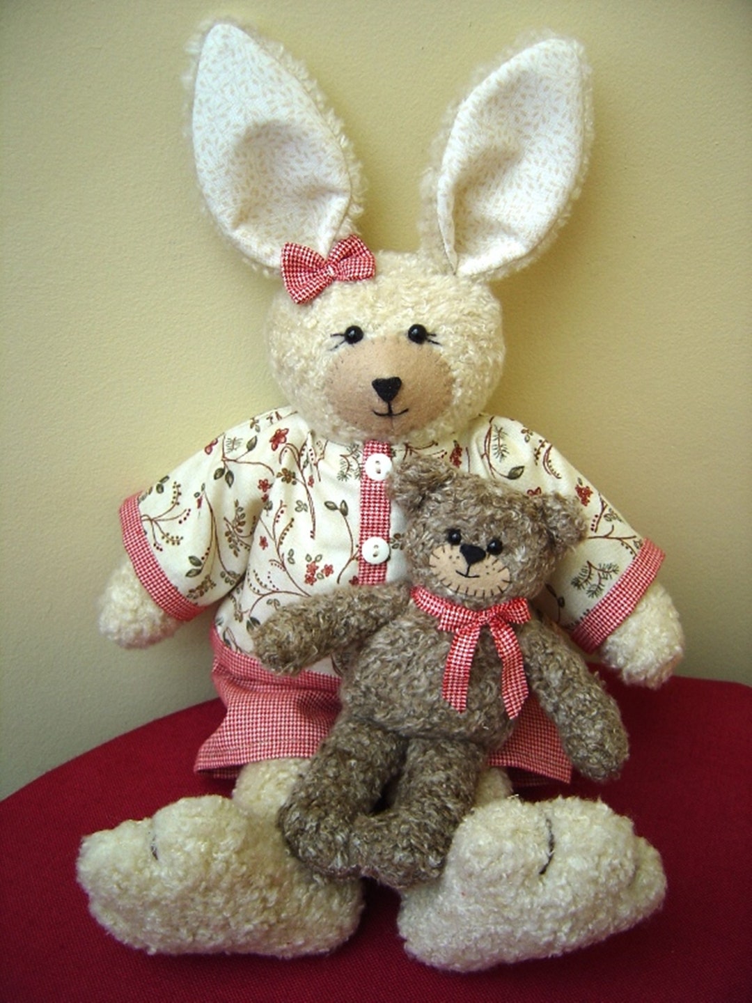 Rabbit Sewing Pattern & Tiny Teddy Bear Maggie and Her Little Brown ...