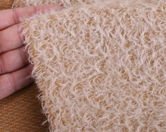 Mohair Teddy Bär Stoff Steiff Schulte Beige auf Sand 9 mm Sparse für traditionelle Spielzeug & Vintage-Reparaturen Größen: Muster, 1/16 m, 1/8 m und 1/4 m