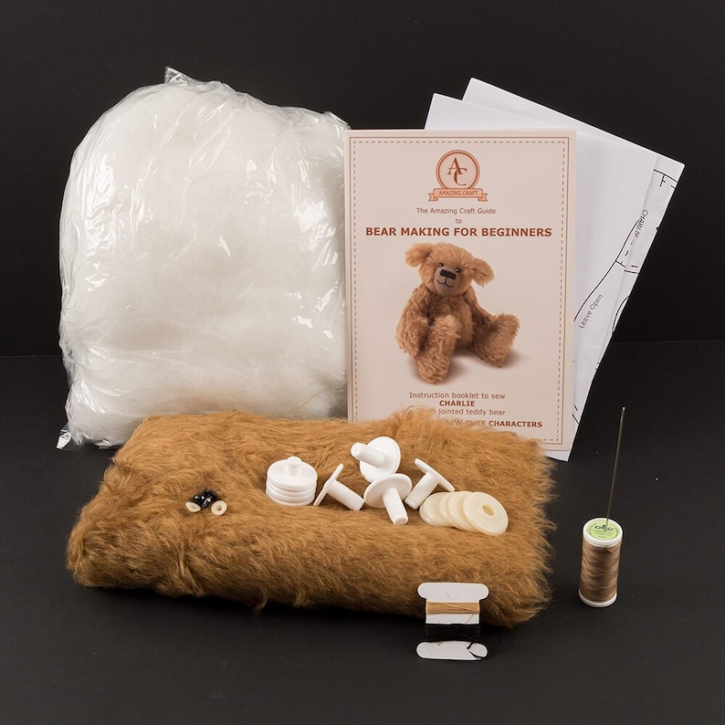 Sewing Mohair Teddy Bear Making for Beginners Charlie Mohair bear Making Kit