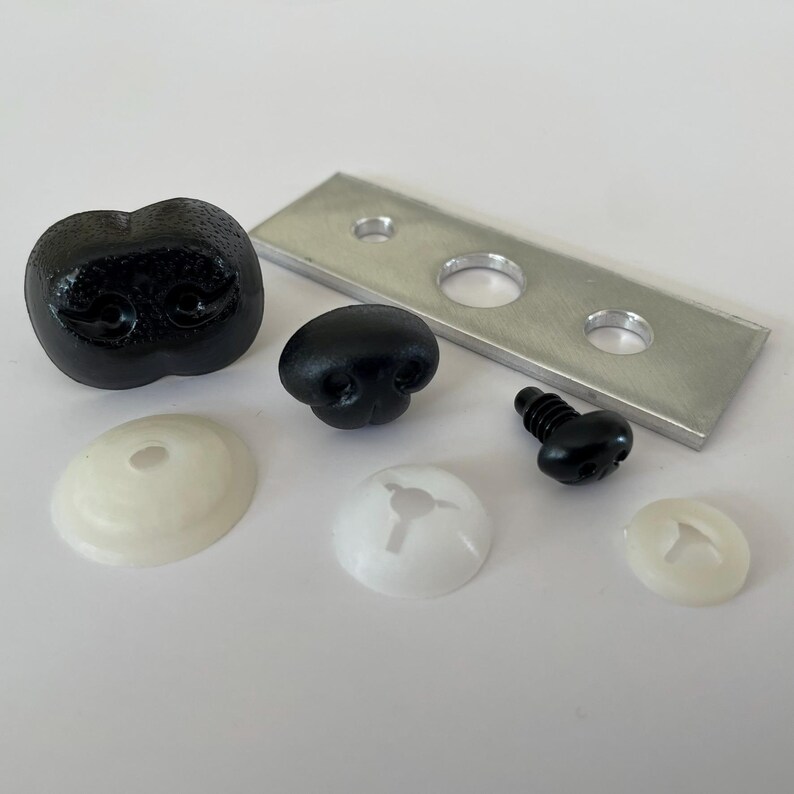 Toy Safety Noses Dog Teddy Bear 8mm, 12mm, 15mm, 18mm, 20mm & 30mm Black EN71-3 REACH cert plastic backs Nose in packs of 1, 5, 10, 20 - 40 image 5