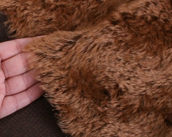 "Teddybär-Stoff ""Mohair"" 20 mm Whirl Karamell auf Braun für traditionelle und Vintage Bären Herstellung und Reparaturen Deutsch Helmbold Größen 1/4 m 1/8 m 1/6 m."