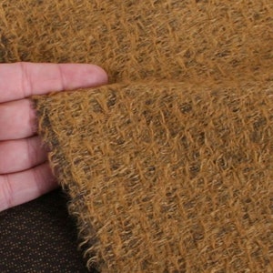 Mohair Teddy Bear Fabric Helmbold Rust on Brown 12mm Sparse for traditional bear making & vintage bear repairs German 1/4m, 1/8m and 1/6m
