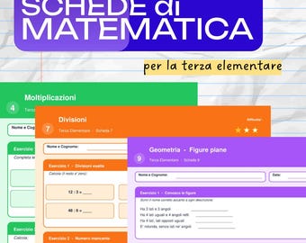 10 Math Worksheets – Third Grade | Print at Home | Instant PDF