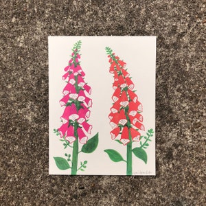 Foxgloves Gouache Illustration