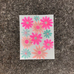 Neon Flowers No. 1 Risograph Print