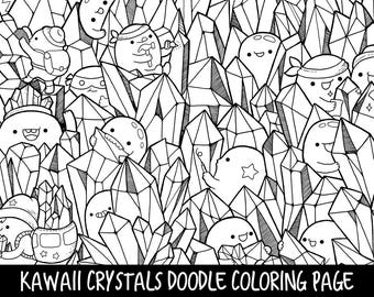 halloween doodle coloring page printable cute kawaii