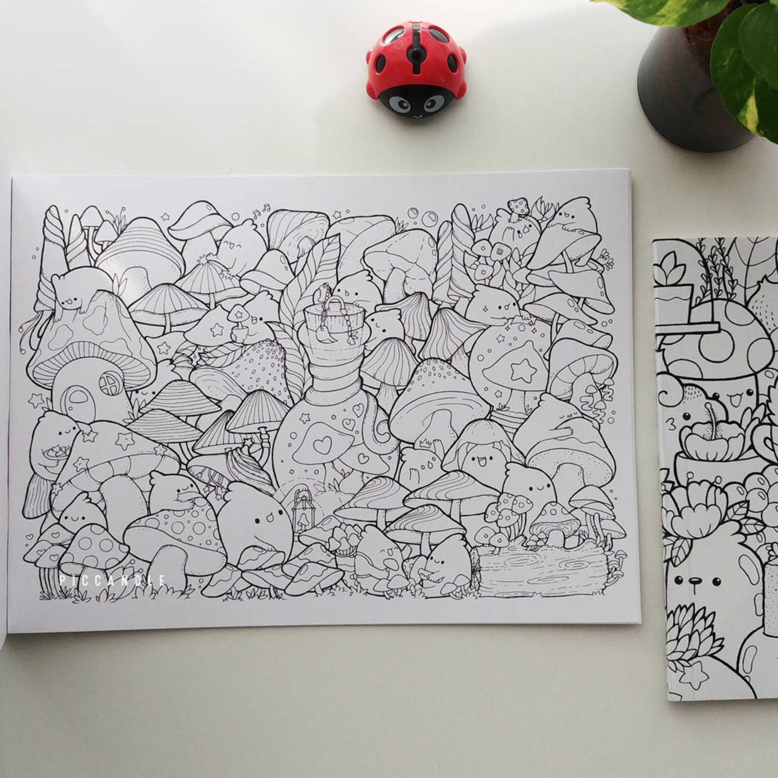 Pic Candle Doodle Coloring Book Inktober'16 Kawaii | Etsy
