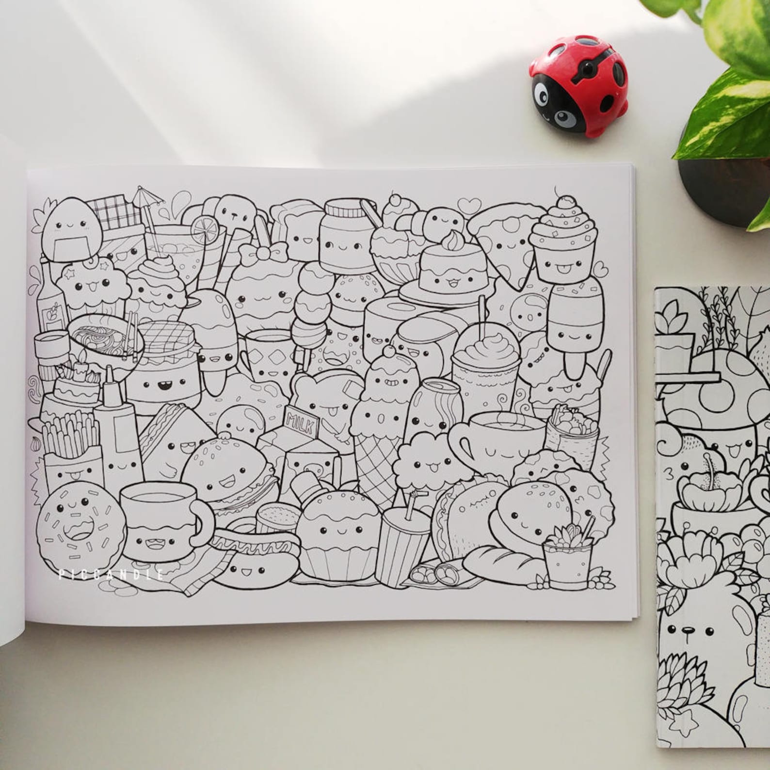 Pic Candle Doodle Coloring Book Inktober'16 Kawaii Etsy