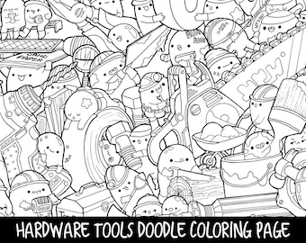 foods doodle coloring page printable cute/kawaii coloring
