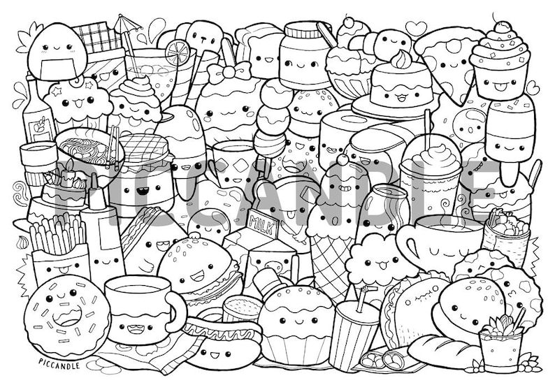 Printable Cute Kawaii Food Coloring Pages At Terry Piedra Blog