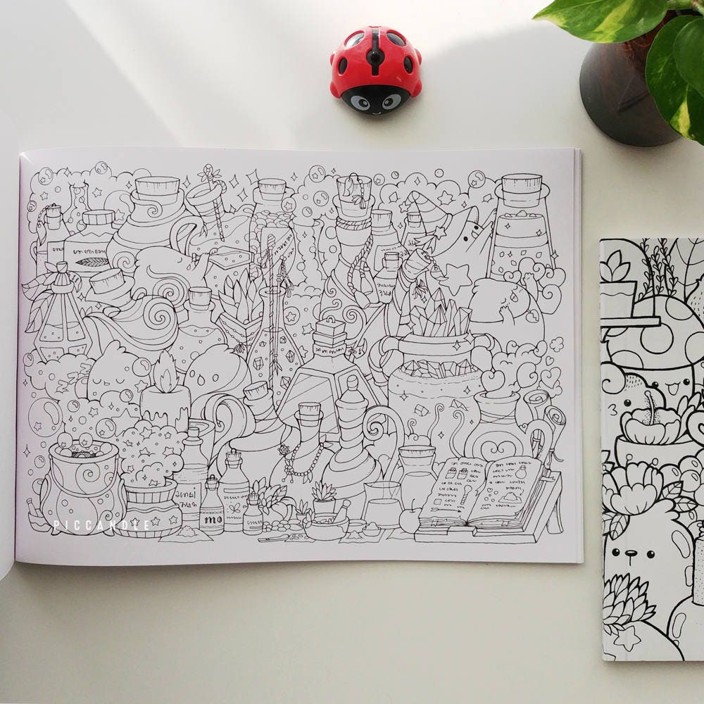 Pic Candle Doodle Coloring Book Inktober'16 Kawaii | Etsy