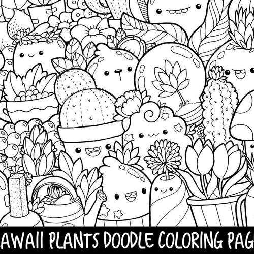 Ice Cream Trio Doodle Printable Cute Kawaii Coloring Page for - Etsy