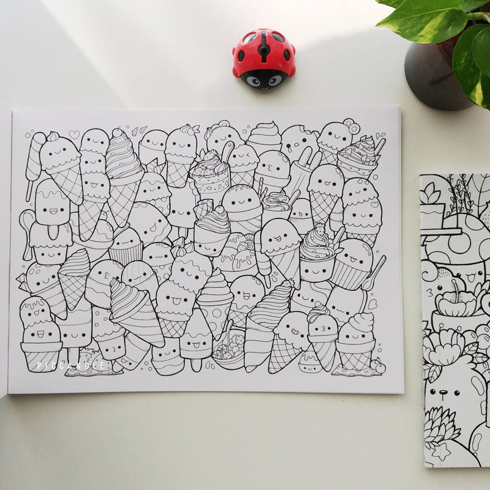Pic Candle Doodle Coloring Book Inktober'16 Kawaii | Etsy