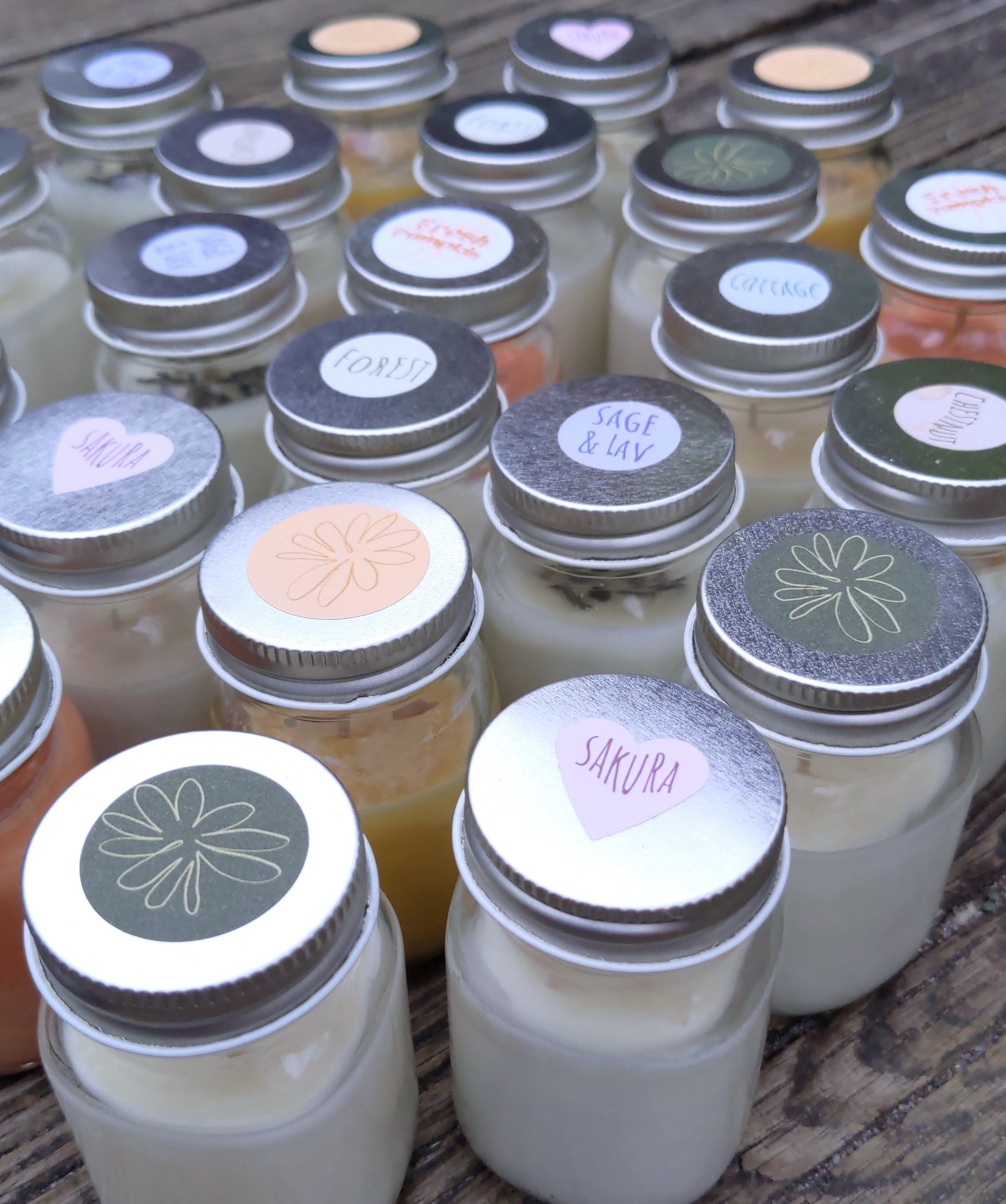 Mini Farmhouse Candles Small Mason Jar Candles Rustic Candles Gift Candles  Housewarming Gifts Country Candles Rose Candles 