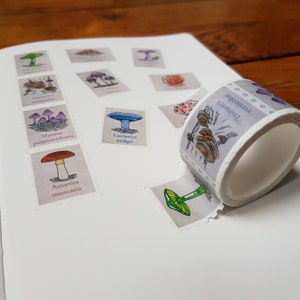 Timbres champignons - Ruban adhésif "washi" illustré
