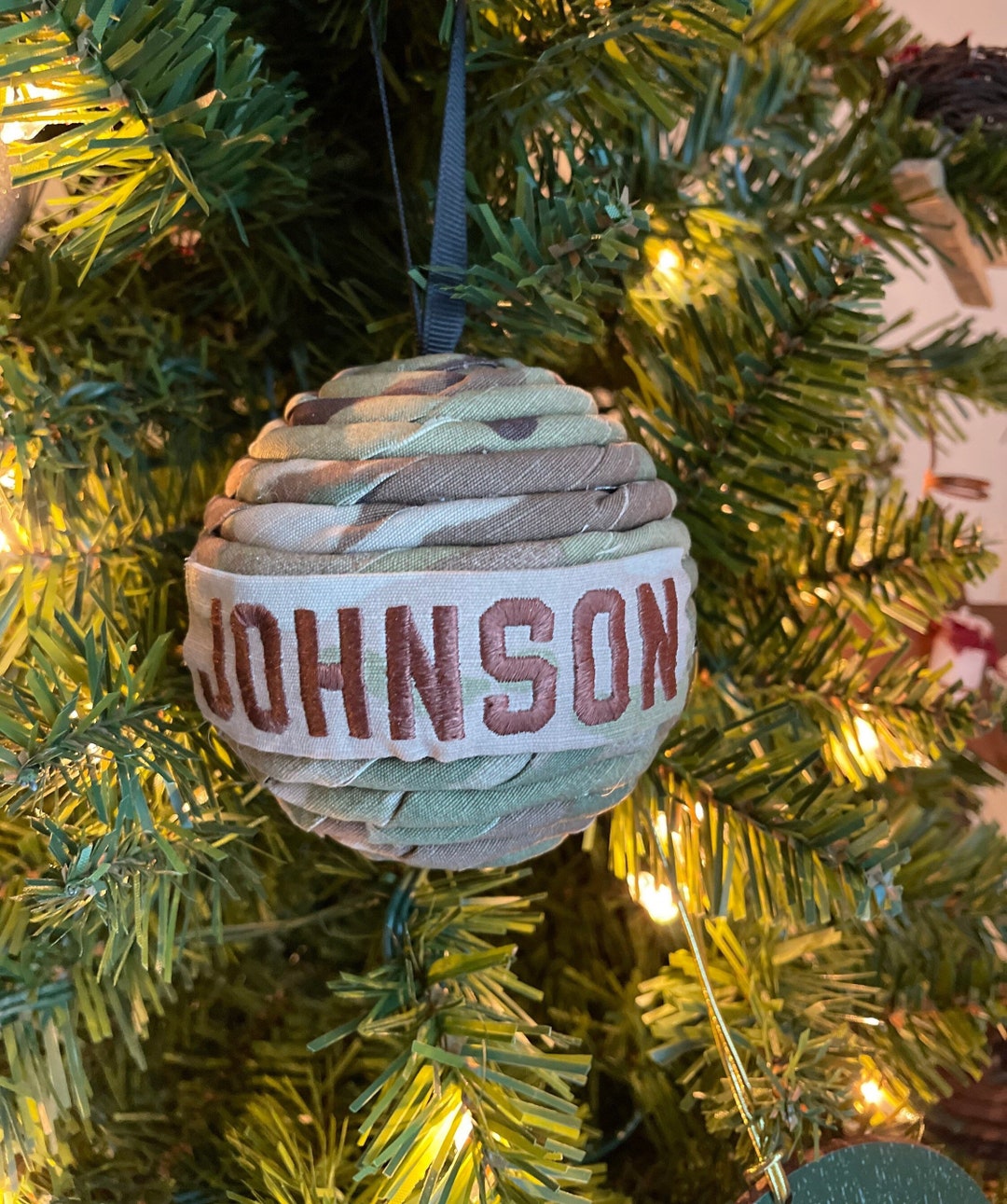 Personalized US Air Force, USAF Christmas Name Tape Ornament, Military
