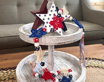 Patriotic Star Garland | Red, White, and Blue Decor