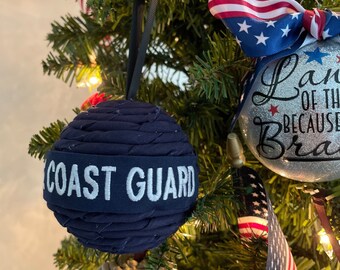 Coast Guard Uniform Ornament: Keepsake Nametape Fabric Ball