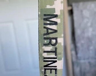 Personalized Military Keychain: US Navy Camo Key Fob, Veteran Gift