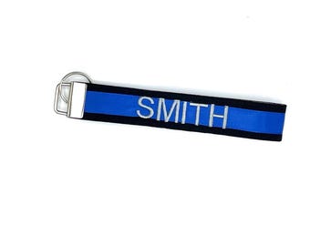 Thin Blue Line Keychain: Personalized First Responder Gift