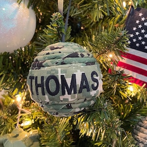 Personalized Navy Christmas Ornament: NWU Fabric Ornament