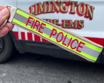 First Responder Embroidered Keychain: Fire, Police, EMS Gift