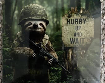 Military Sloth Sticker: Tactical Army Marines Vinyl Decal