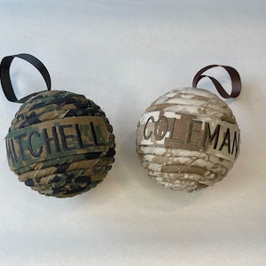 Personalized Marine Corps Ornament: MARPAT Fabric, Military Gift