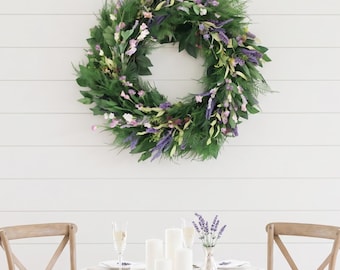 Lavender Wildflower Wreath | Rustic Wedding Decor & Event Backdrop