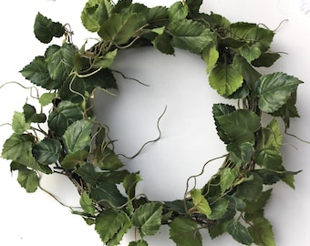Minimalist Greenery Wreath | Modern Farmhouse Ivy Wall Hanging | Cottagecore Everyday Wreath