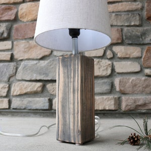 Wooden Table Lamp Farmhouse | Handcrafted Reclaimed Wood Table Lamp Side Table Lamp Farmhouse Rustic Decor House Christmas Gift for Him