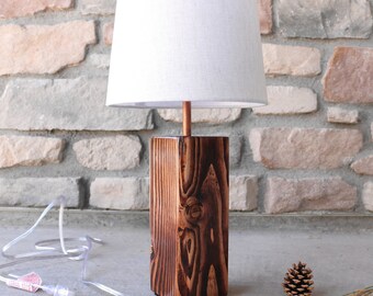 Wood Table Lamp Etsy