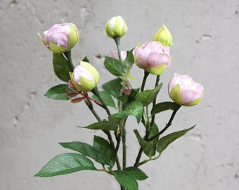 Rose | Artificial Dusty Pink Tea Rose Bud Stem, Single Floral Spray, Wedding Decor, Home Supply, DIY Vase Bouquet, Birthday Gift