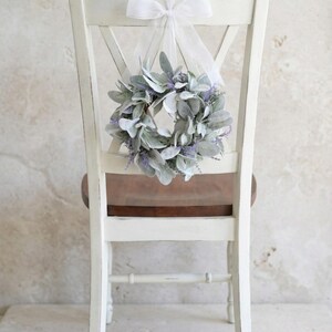 Small Wreath Lambs Ear Lavender: Handmade Mini Greenery Wreath for Cabinets, Windows, Candle Rings image 9