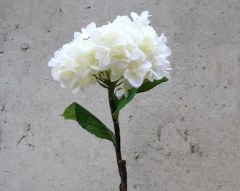 Hydrangea | Artificial Lifelike Ivory White Hydrangea Stem Flowers for Wedding Decor Faux Bouquet Vase Home Decoration DIY Party Event