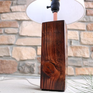Rustic Wooden Table Lamp Reclaimed Wood Beam Table Lamp Handcrafted ...