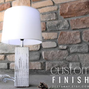 Wood Lamp Handmade | Bedside Wooden Table Lamp Custom Finish Farmhouse Home Decor Modern Primitive Nightstand Lamp Cottage Beach House Gift