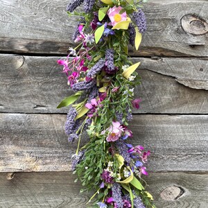 Wildflowers Garland | Handmade Summer Garland Artificial Meadow Flowers Home Decor Birthday Party Decorations Flower Theme Bridal Shower