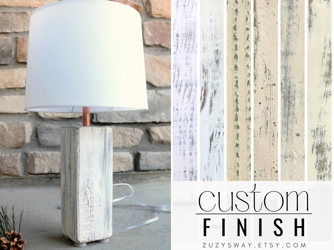 Cottage Wood Table Lamp Small Wooden Side Table Lamp Custom Finish