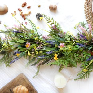Wildflowers Garland: Handmade Artificial Summer Wild Flowers Mantle Fireplace Decor Wedding Table Centerpiece Birthday Party Decorations