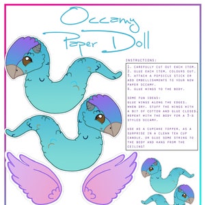 Paper Doll - Occamy Phantastisches Tier Magische Tiere Drache Sofortiger digitaler Download