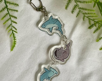 Shark Friends Linking Keychain