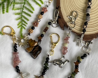 Handmade Beaded Keychains With Charms | Goblincore/Cottagecore Whimsical