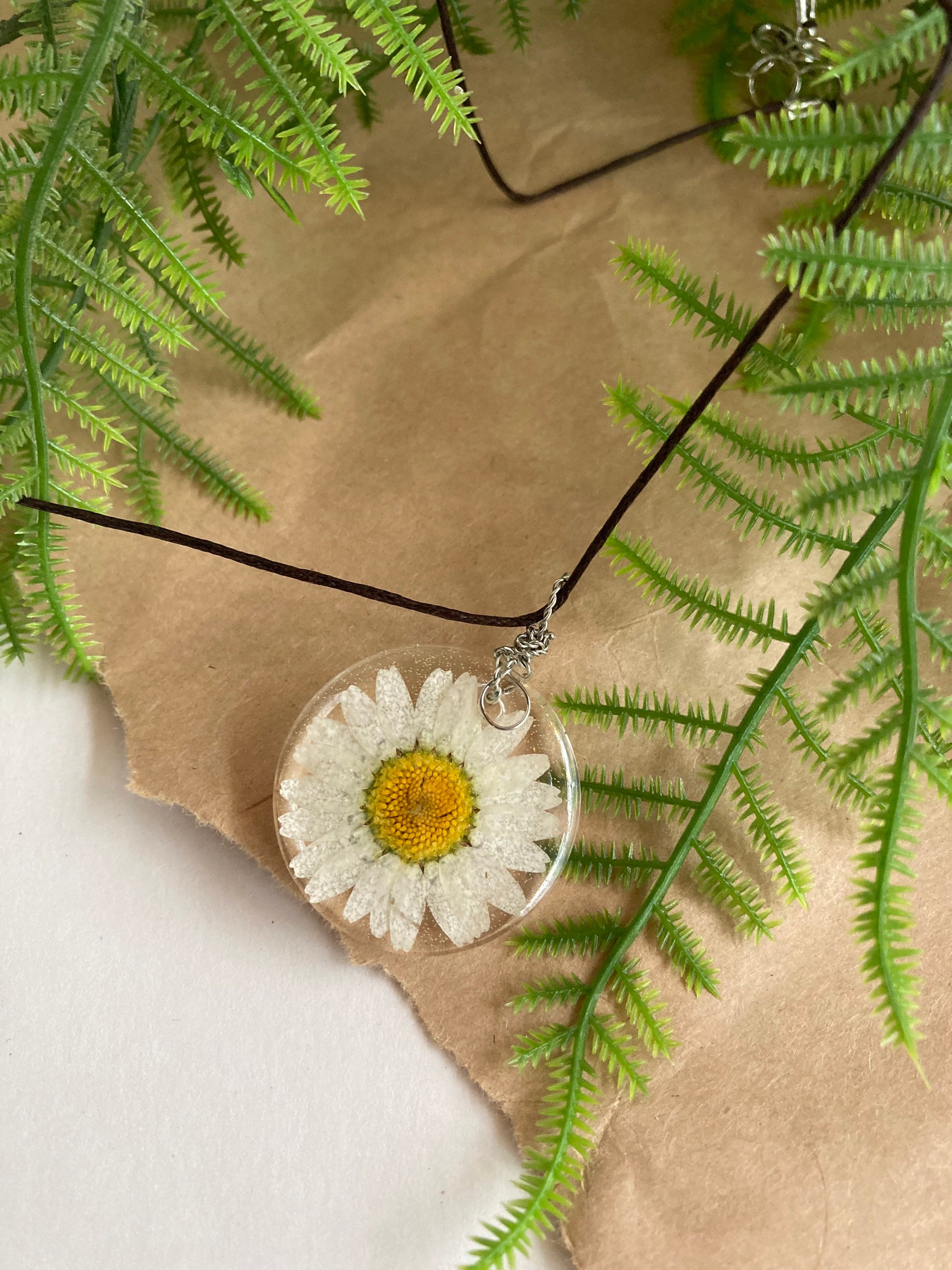 Floral Resin Necklaces Etsy