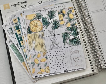 Citrus & Herb DELUXE Kit || VERTICAL || Weekly Sticker Kit for Erin Condren Life Planner || 8 Pages, 230+ Stickers