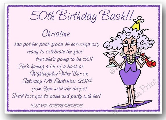 10 printed personalised birthday party invitations 30th 40th 50th 60th 70th 80th 90th 100th female funny with envelopes printed birthday party invitations